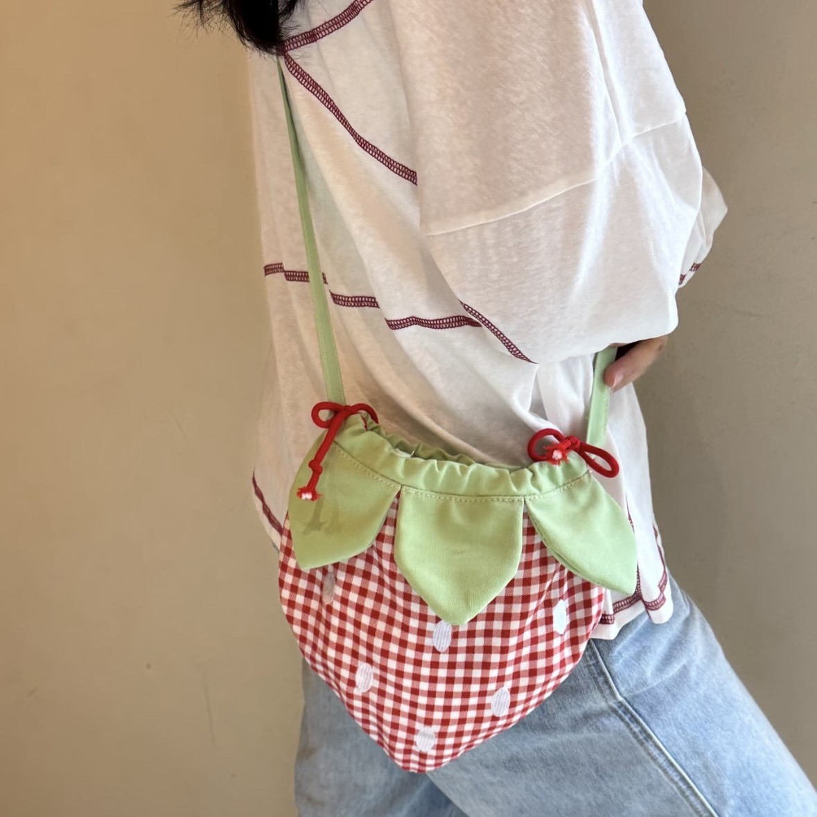 Luxury Bags Cute - Damesschoudertas Japans schattig grappig aardbei Kawaii