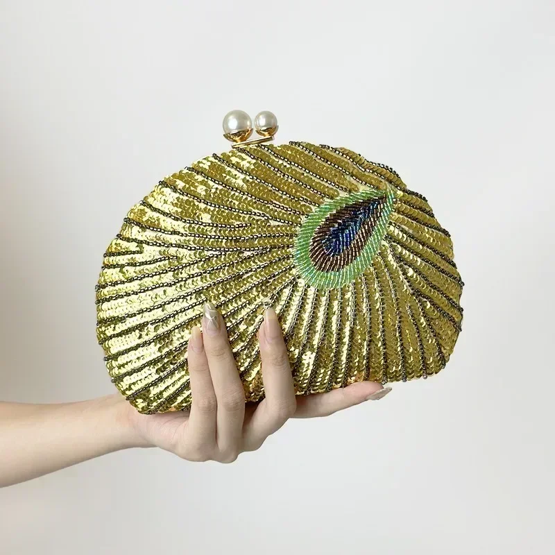 Luxury Bags Green - Nieuwe luxe pauwgroene clutch tas dames