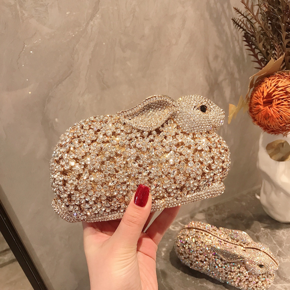 Luxury Bags Cute - Luxe schattig konijn metalen doos kristal