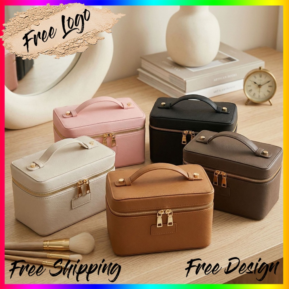 Luxury Bags Storage - Luxe make-up tas van struisvogelpatroonleer, draagbare