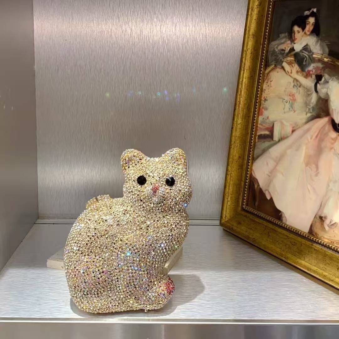 Luxury Bags Cute - Gouden schattige kattenvormige dameshandtas bruiloft feest