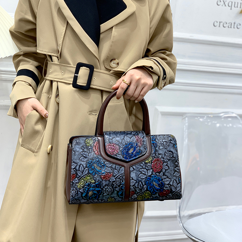 Vintage bloemen reliëf Boston  - Luxury Bags Vegan Leather recensie en prijs