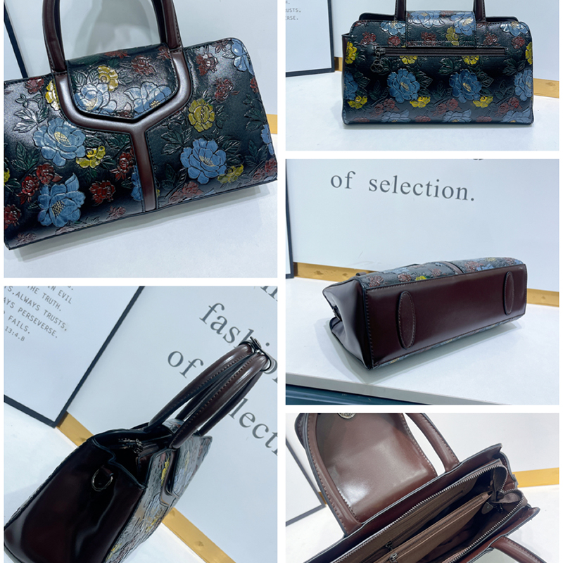 Vintage bloemen reliëf Boston  - Luxury Bags Vegan Leather recensie en prijs