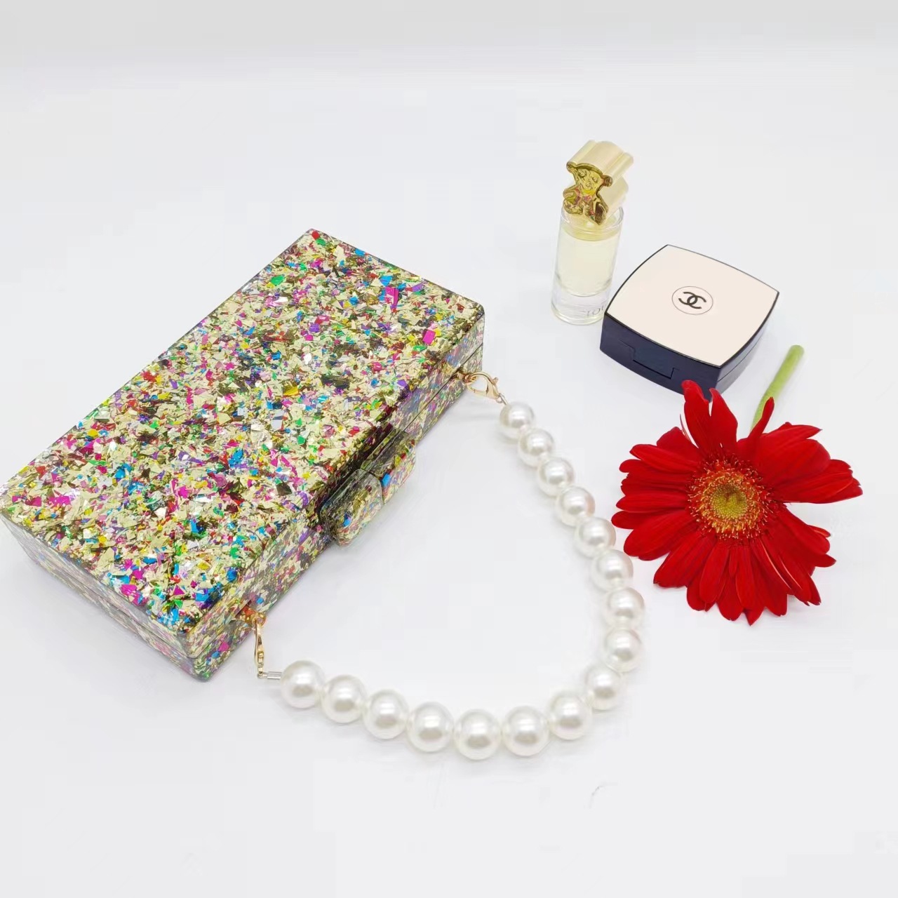 Luxe acryl kralen clutch tas v - Luxury Bags Green recensie en prijs