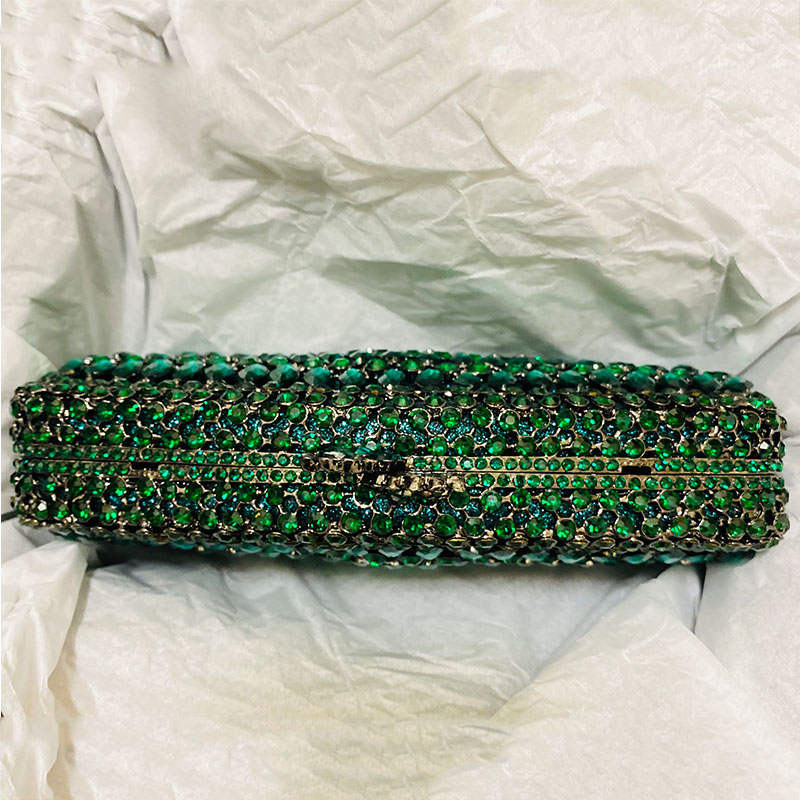 Luxe groene strass avond clutc - Luxury Bags Green recensie en prijs