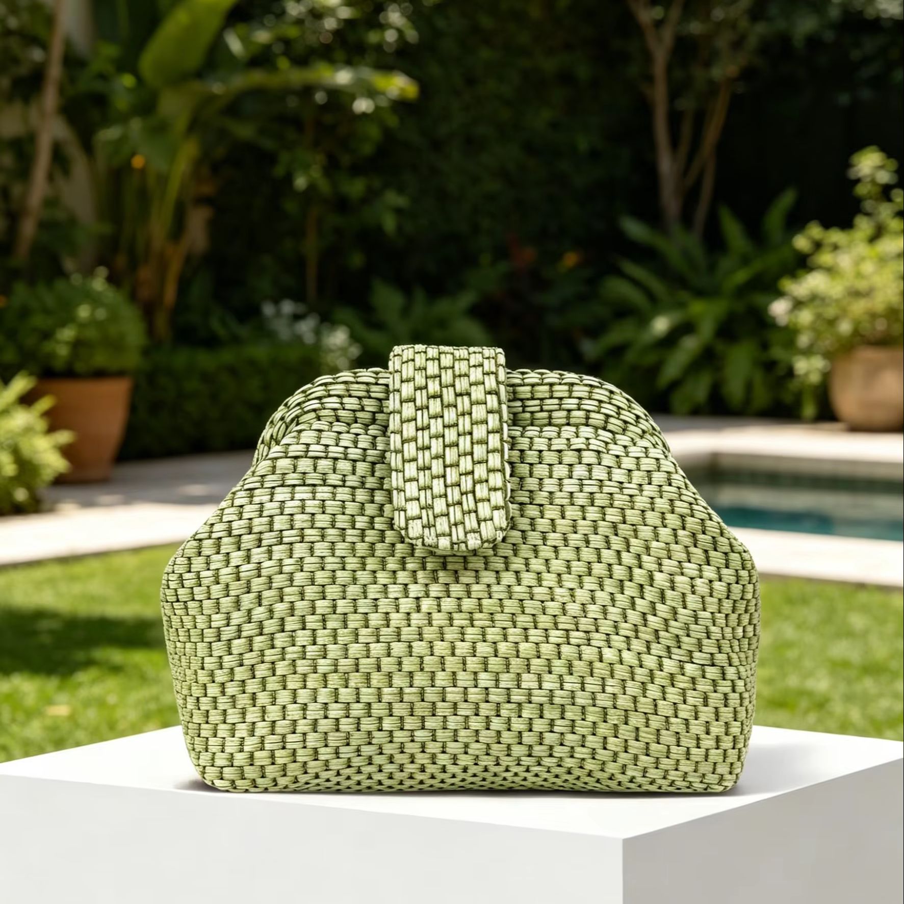 Lichtgroene clutch in Franse s - Luxury Bags Green recensie en prijs