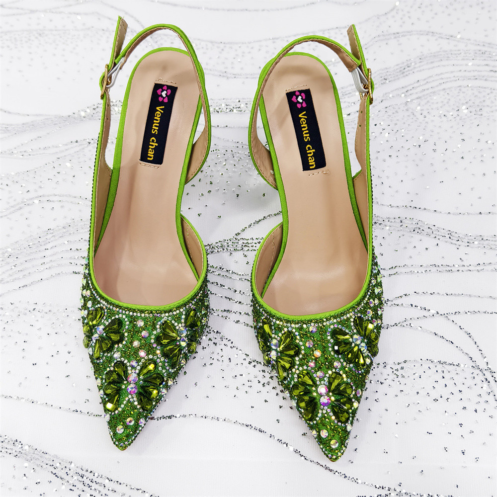 Luxe groene strass feestschoen - Luxury Bags Green recensie en prijs
