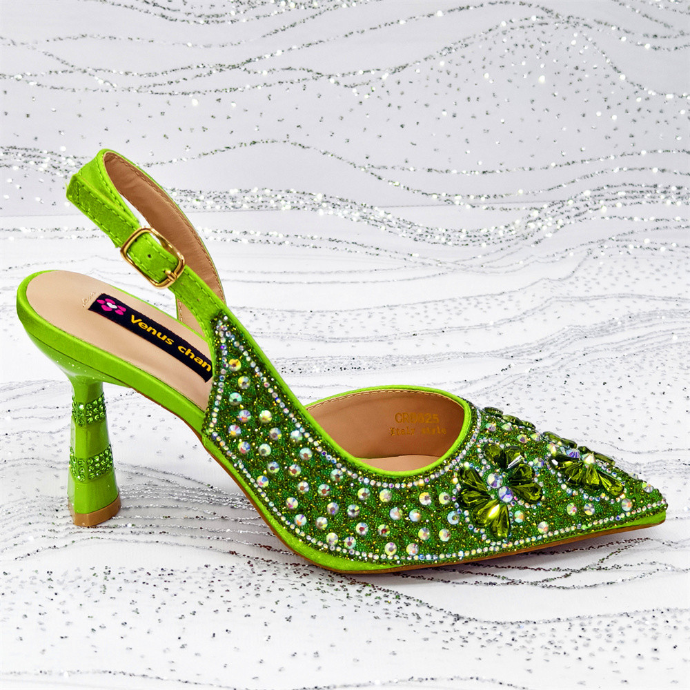 Luxe groene strass feestschoen - Luxury Bags Green recensie en prijs