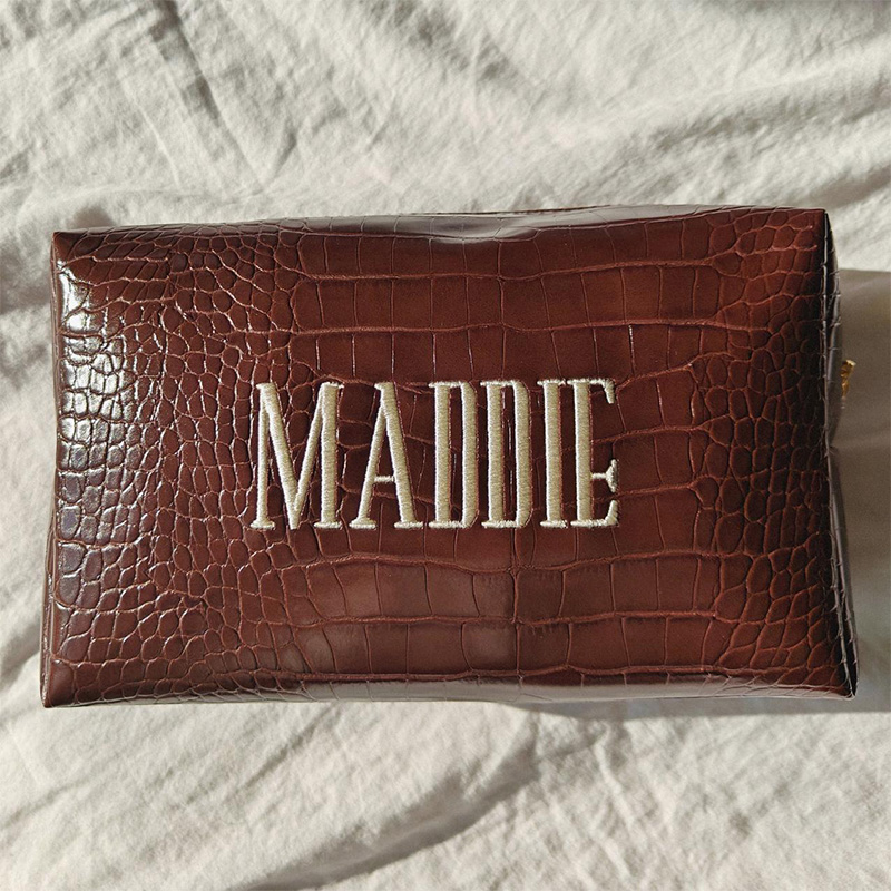 Geborduurde Croc make-up tas,  - Luxury Bags Vegan Leather recensie en prijs